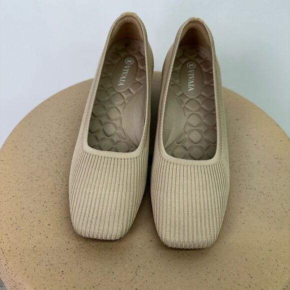 Vivaia Women’s Nude Tan Beige Square-Toe Chunky Heels (Melody Pro) - Picture 5 of 14